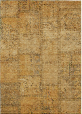 HomeRoots 9' X 12' Peach Gray And Charcoal Patchwork Washable Indoor Outdoor Area Rug