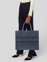Thumbnail for your product : Christian Dior 2019 Denim Oblique Book Tote Blue