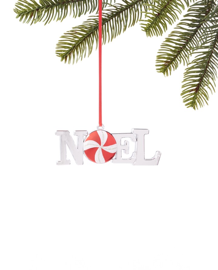 Holiday Lane Peppermint Twist "Noel" Ornament, Created for Macy's