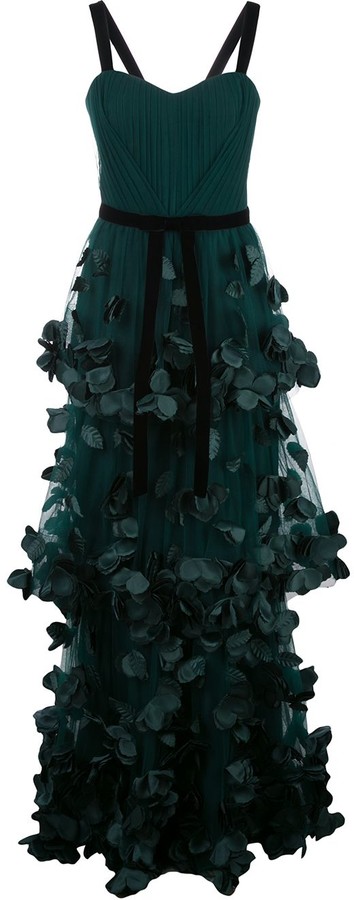 bottle green maxi dress