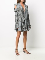 Thumbnail for your product : Off-White bird print V-neck pleated dress