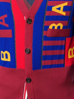 Thom Browne FC Barcelona logo jacquard cardigan