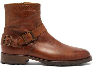 Belstaff Trialmaster Buckled Leather Boots - Mens - Brown
