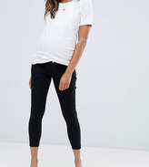 Thumbnail for your product : ASOS Maternity DESIGN Maternity Petite Ridley high waisted skinny jeans in clean black with over the bump waistband