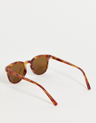 A.Kjaerbede Bate unisex square sunglasses in light brown tort