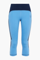 Thumbnail for your product : adidas by Stella McCartney Cropped two-tone stretch leggings