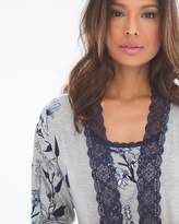 Thumbnail for your product : Cool Nights Lace Trim Pajama Wrap Fair Garden Blue