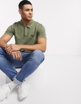 Thumbnail for your product : Levi's Authentic tonal batwing logo pique polo in olive night green