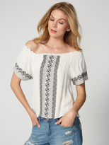 Thumbnail for your product : 525 America Embroidered Off The Shoulder Top