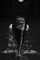 Thumbnail for your product : Balenciaga Cable Knit-effect Velvet Turtleneck Sweater - Black