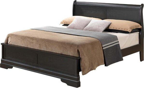 Passion Furniture PassionFurnitureLouisPhilippeBlackKingWoodPanelBed