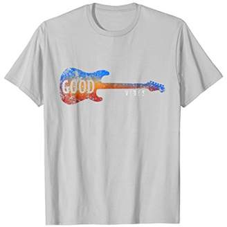 Good Vibes Electric Guitar T Shirt Funny Gift Guitarist Tee