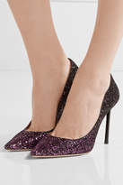 Thumbnail for your product : Jimmy Choo Romy 100 Dégradé Glittered Leather Pumps - Magenta