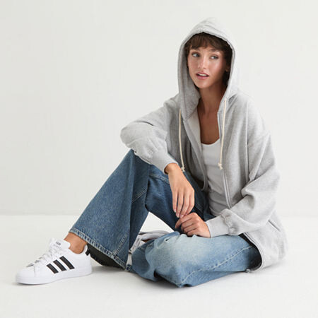 Arizona Womens Hidden Access Opening Hooded Long Sleeve Adaptive Juniors Sweatshirt