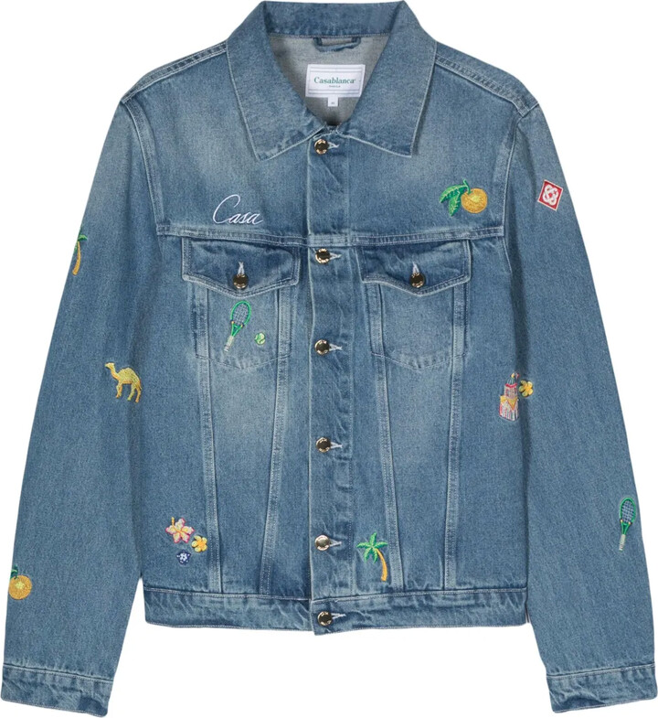 Casablanca Embroidered Motif Denim Jacket