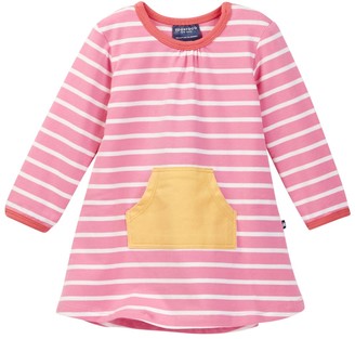 Toobydoo Striped Kangaroo Pocket Dress (Baby Girls)
