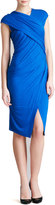Thumbnail for your product : Donna Karan Cap-Sleeve Draped Jersey Envelope Dress, Blue