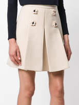 Thumbnail for your product : Miu Miu box pleat skirt with floral buttons