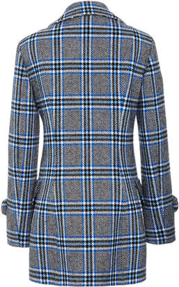 Michael Kors Collection Double-Breasted Plaid Wool-Blend Coat
