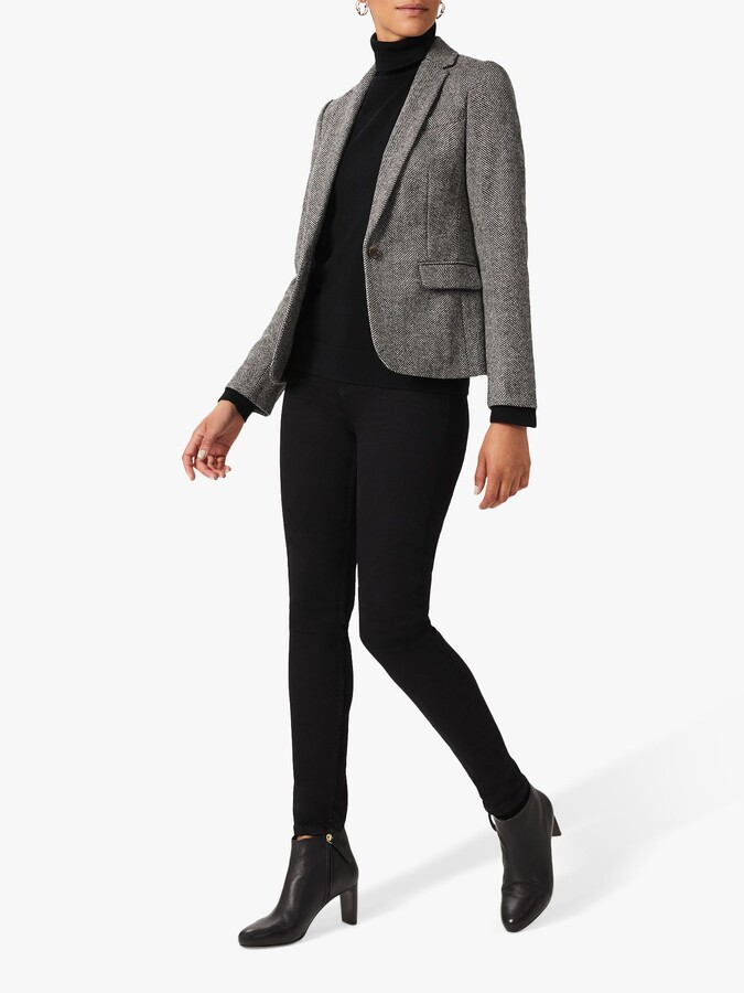 Hobbs London Blake Wool Blazer, Black/Ivory - ShopStyle