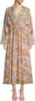 Thumbnail for your product : Elizabeth and James Floral V-Neck Silk Maxi Dress