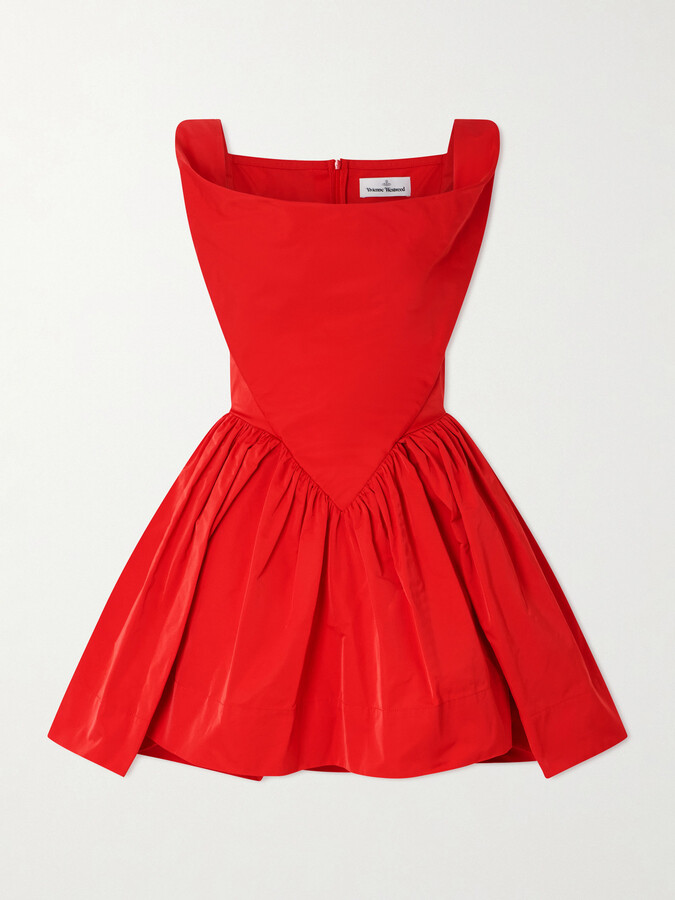 Vivienne Westwood Sunday Pleated Taffeta Mini Dress - Red