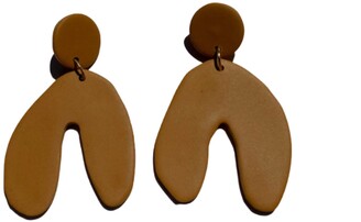 Sigfus Designs - Large Wishbone Earrings - Mustard