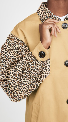 ENGLISH FACTORY Combo Leopard Trench