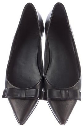 Anine Bing Leather Bow-Accented Flats