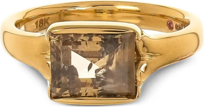 Nimo with Love 18K yellow gold The Stacker pink sapphire and diamond ring