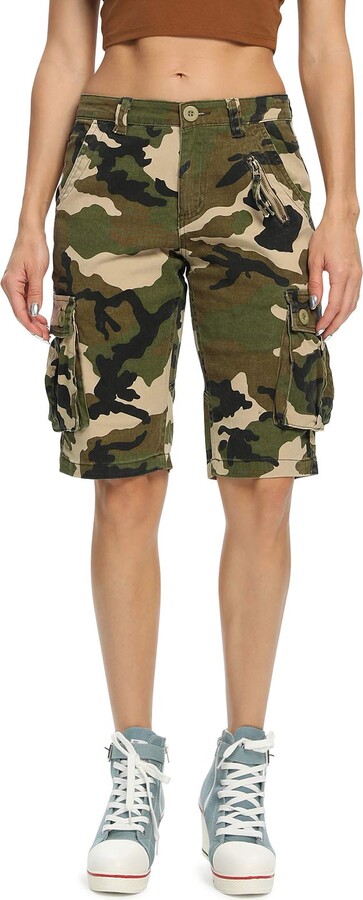 Plus Size Camo Shorts For Curvy Women Women's Camo Cargo