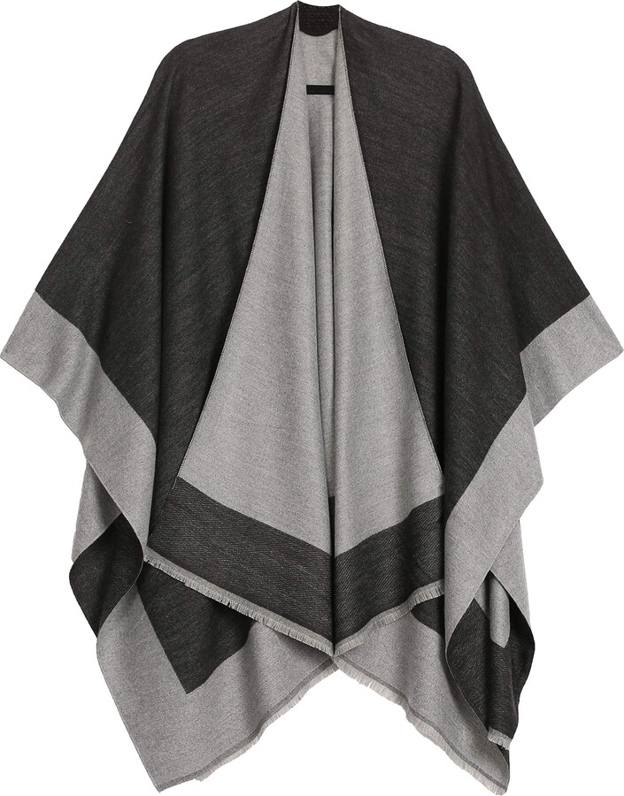Sakkas 1925 - Nila Women's Reversible Open Front Large Poncho Shawl ...