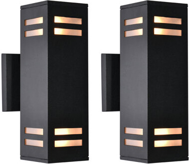 Breshawna Aluminum Matte Black Outdoor Armed Sconce