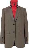 Thumbnail for your product : Burberry Track Top Detail Wool Cotton Tailored Jacket