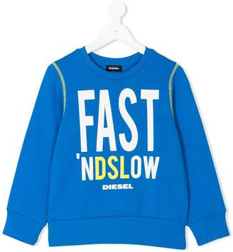 Diesel Kids slogan print sweatshirt