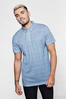 Thumbnail for your product : boohoo Sublimation All Over Print Short Sleeve Polo