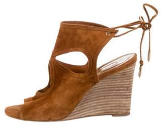 Aquazzura Sexy Thing Suede Wedges Cognac Sexy Thing Suede Wedges