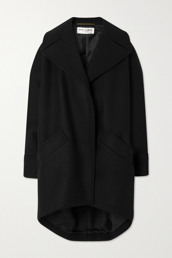 Saint Laurent Oversized Wool Coat - Black - ShopStyle