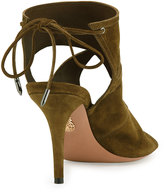 Thumbnail for your product : Aquazzura Sexy Thing Suede Cutout Sandal, Moss