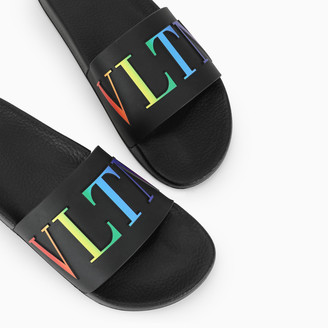 Valentino Black/multicolour rubber slippers