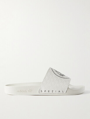 adidas Consortium SPEZIAL Adilette Logo-Print Rubber Slides - ShopStyle