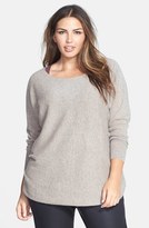 Thumbnail for your product : Halogen Shirttail Hem Cashmere Sweater (Plus Size)