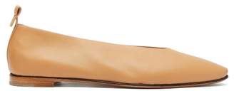 Bottega Veneta High Vamp Leather Ballet Flats - Womens - Nude
