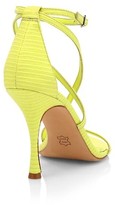 Thumbnail for your product : Alice + Olivia Deidra Lizard-Embossed Leather Sandals