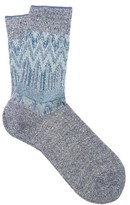 Thumbnail for your product : Falke Mexicali Zigzag-lame Ankle Socks - Blue Multi