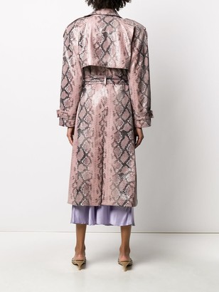 The Andamane Snake-Effect Belted Trench Coat