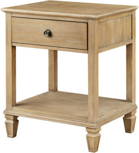One Allium Way Traditional Nightstand - Natural Finish, Ample Storage Area Classic Bedside Stand Model, Practical