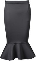 Thumbnail for your product : Choies Black Midi Pencil Skirt With Flounce Hem