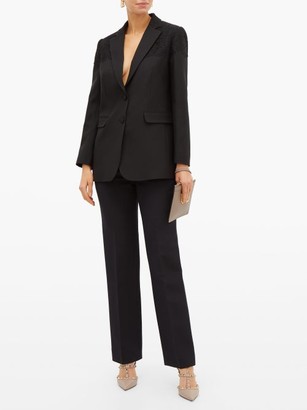 Valentino Single-breasted Lace-trimmed Wool-blend Jacket - Black