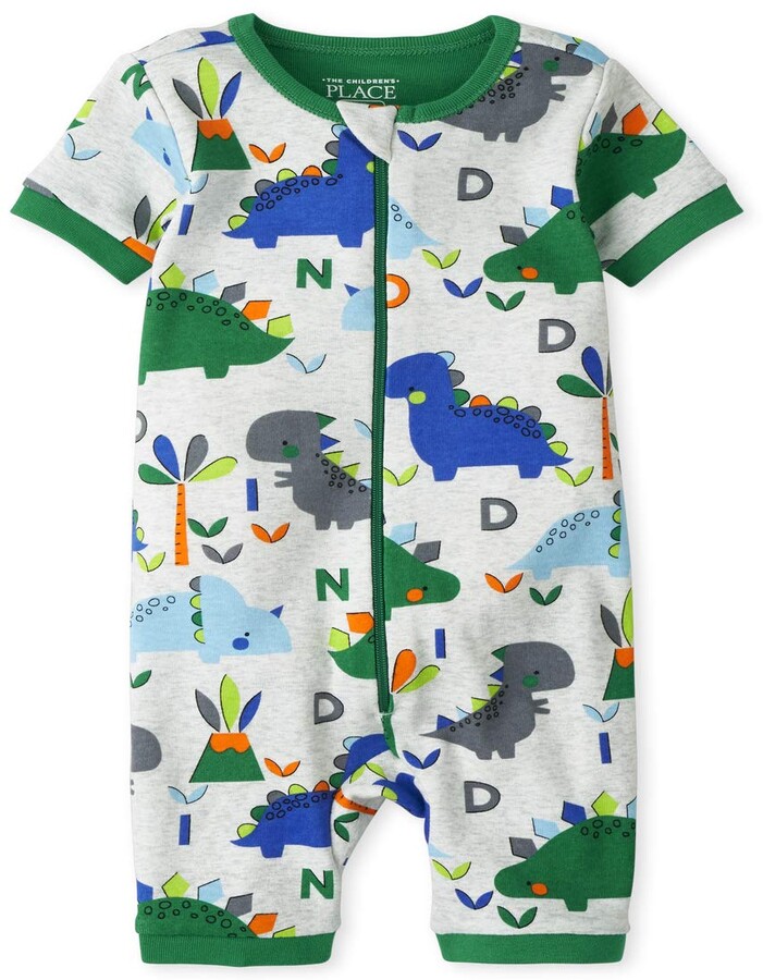 The Childrens Place Baby Boys Dino Stretchie Pajamas